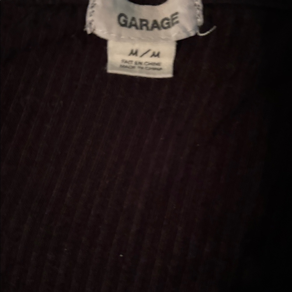 Garage Black Ruched Drawstring Crop Top - Picture 2 of 3